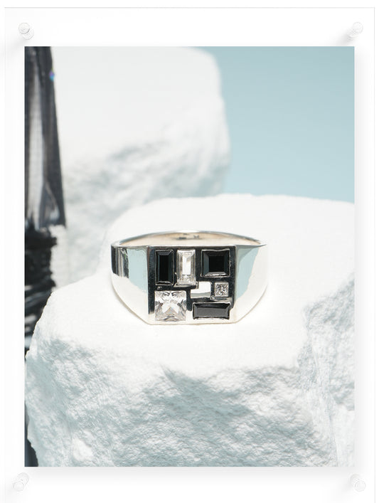 Poetic Mind Black Onyx Ring - 14k White Gold