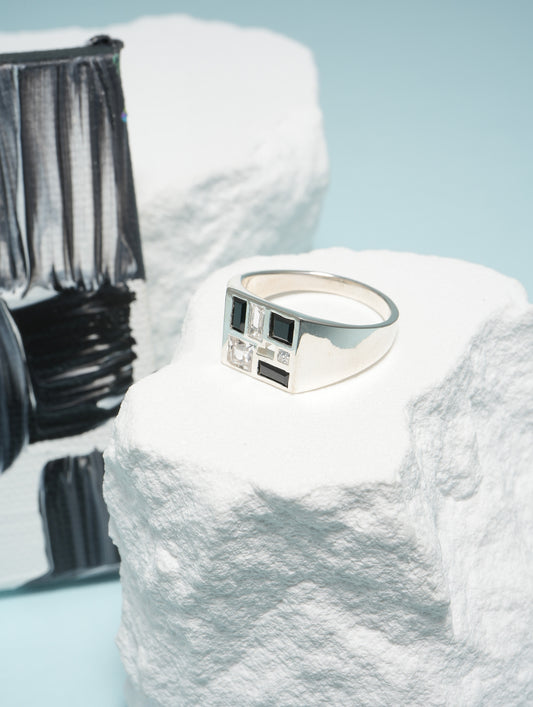 Poetic Mind Black Onyx Ring - 14k White Gold