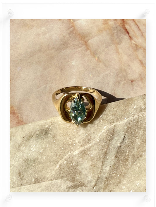 Soulgaze Teal Moissanite Ring