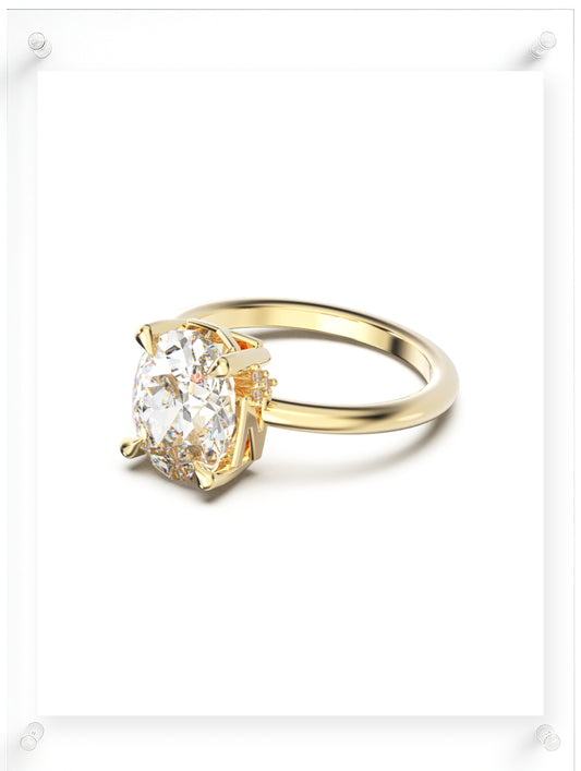 YNB Oval Diamond & Moissanite Ring