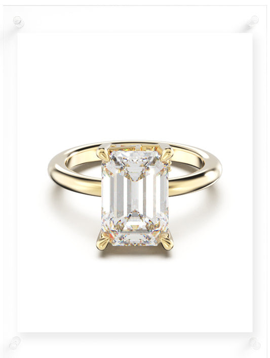 YNB Emerald Diamond & Moissanite Ring