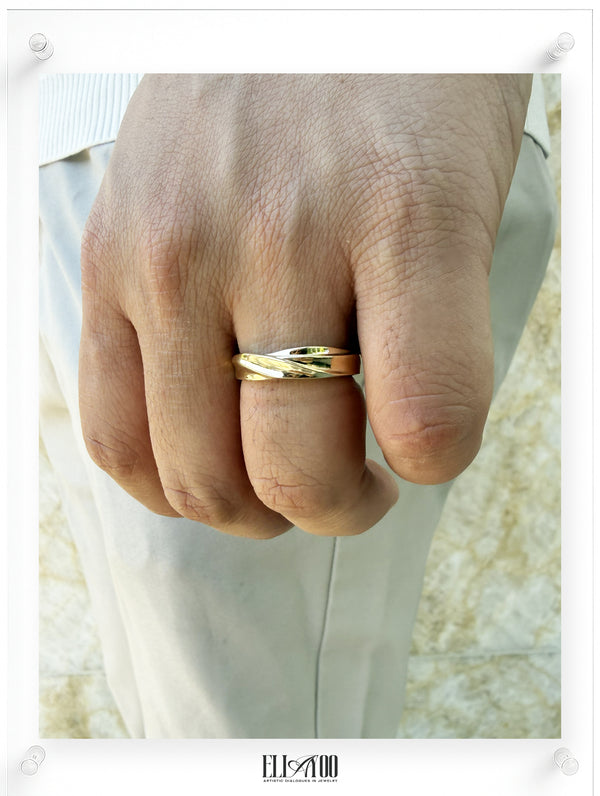 Anillo de zafiro azul Poetic Mind para hombre - Platino de 14 k