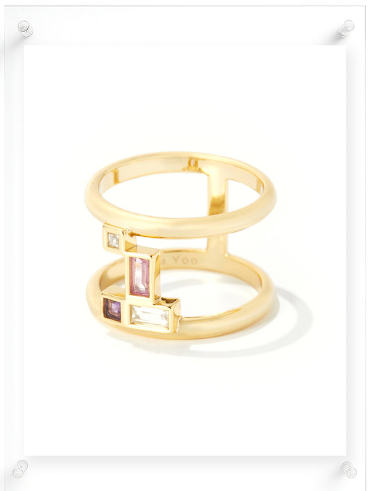 Gentle Mind Pink Sapphire Ring - 14k Plated Gold