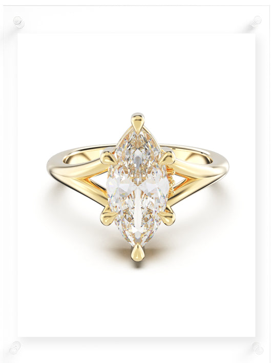 YNB Marquise Diamond & Moissanite Ring