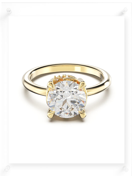 YNB Round Diamond & Moissanite Ring