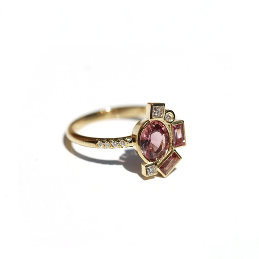 Bauhaus Sophisticated Pink Sapphire Ring