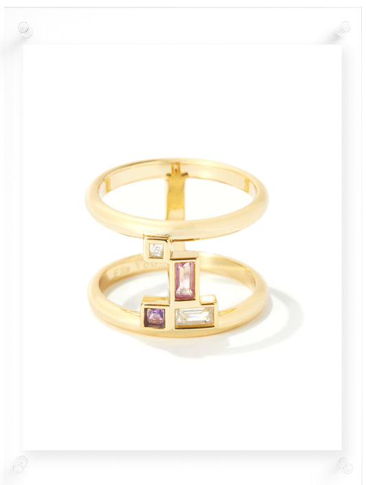 Gentle Mind Pink Sapphire Ring - 14k Plated Gold