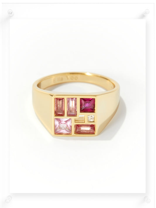 Poetic Mind Ruby Ring - 14k Plated Gold