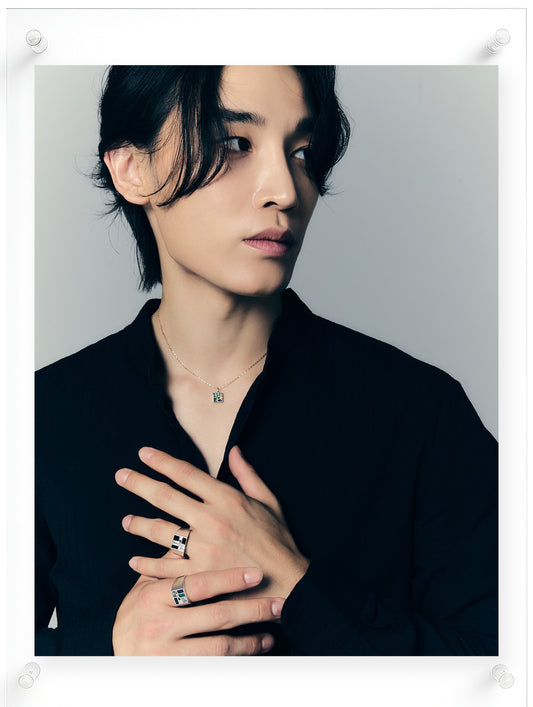 Men's Poetic Mind Blue Sapphire Ring - 14k White Gold