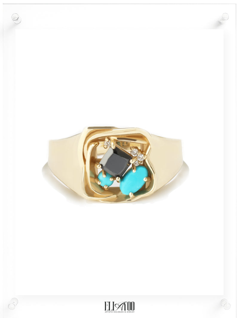Anillo de rubí Poetic Mind - Oro amarillo de 14 k 