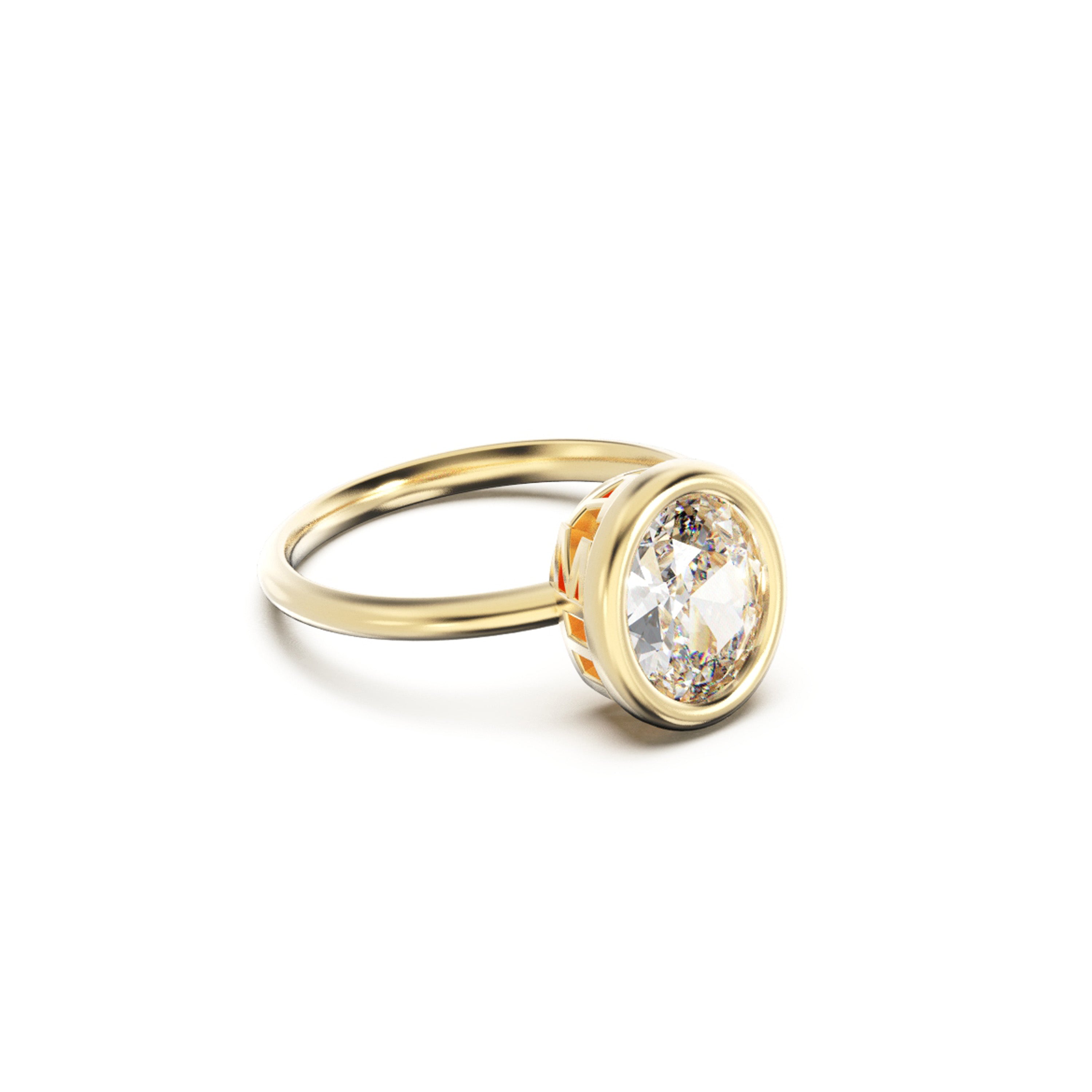 YNB Oval Diamond & Moissanite Bezel Ring