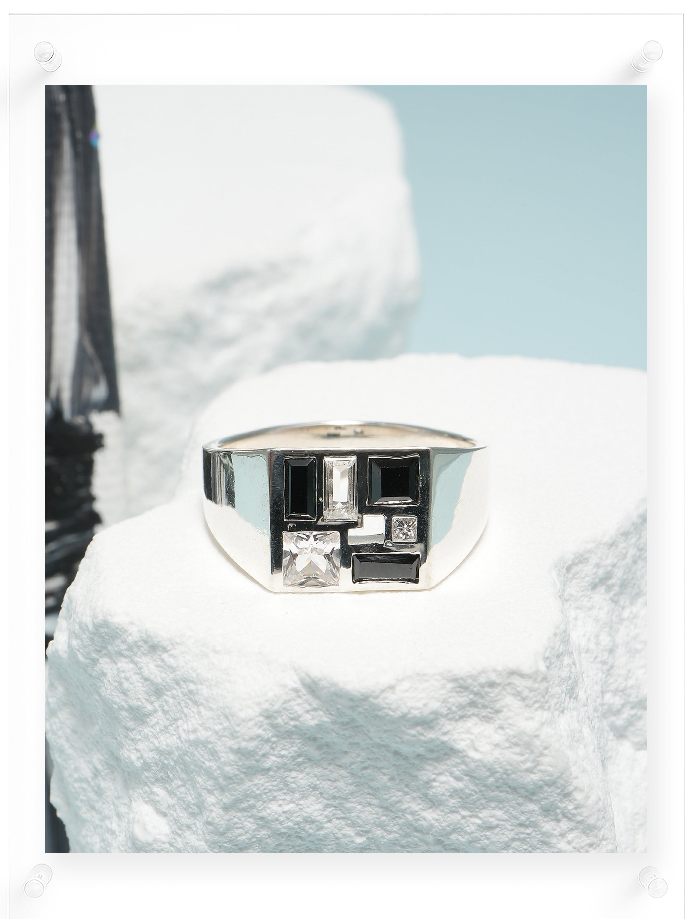 Poetic Mind Black Onyx Ring - 14k White Gold