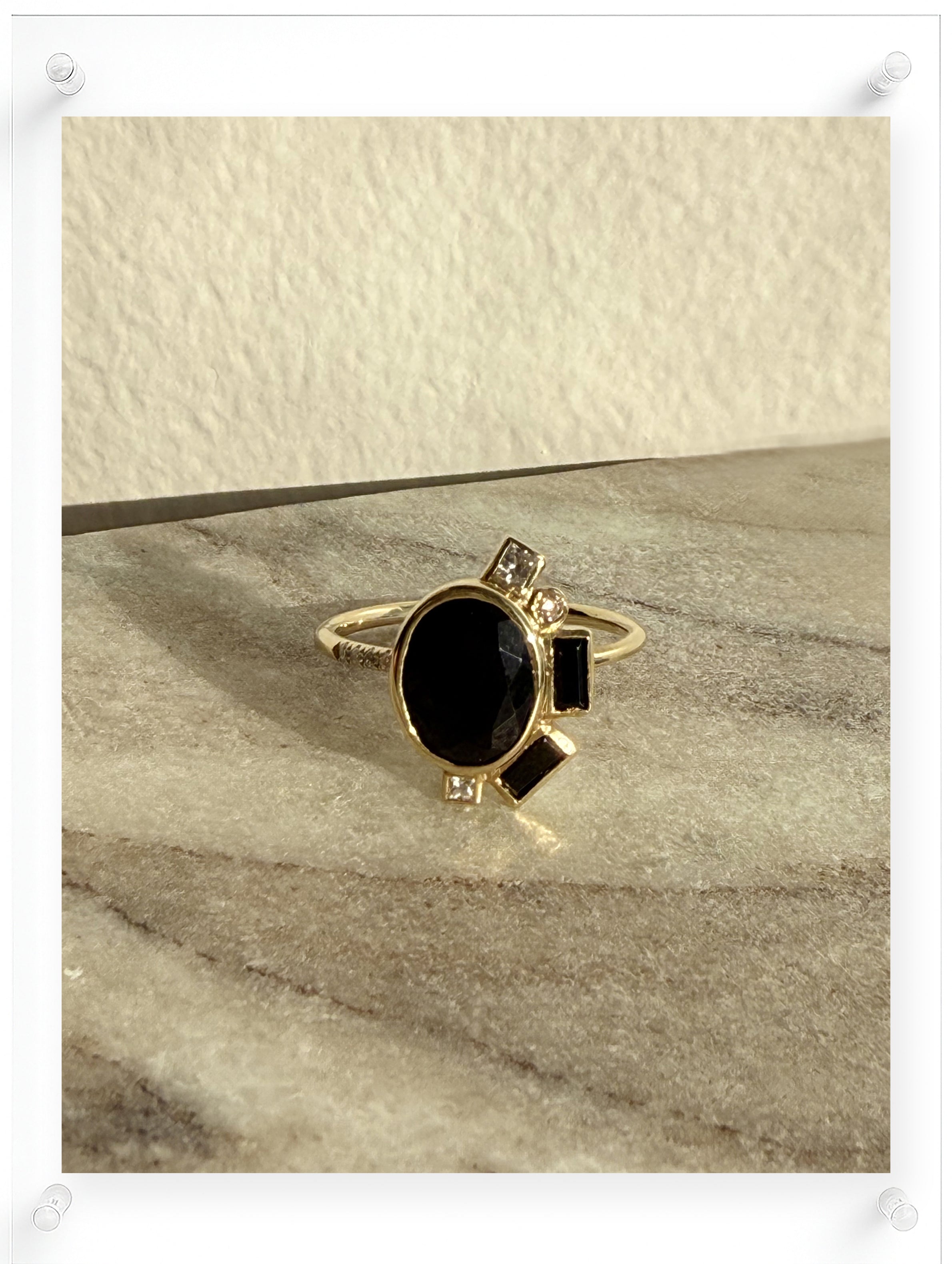 Bauhaus Sophisticated Black Onyx Ring