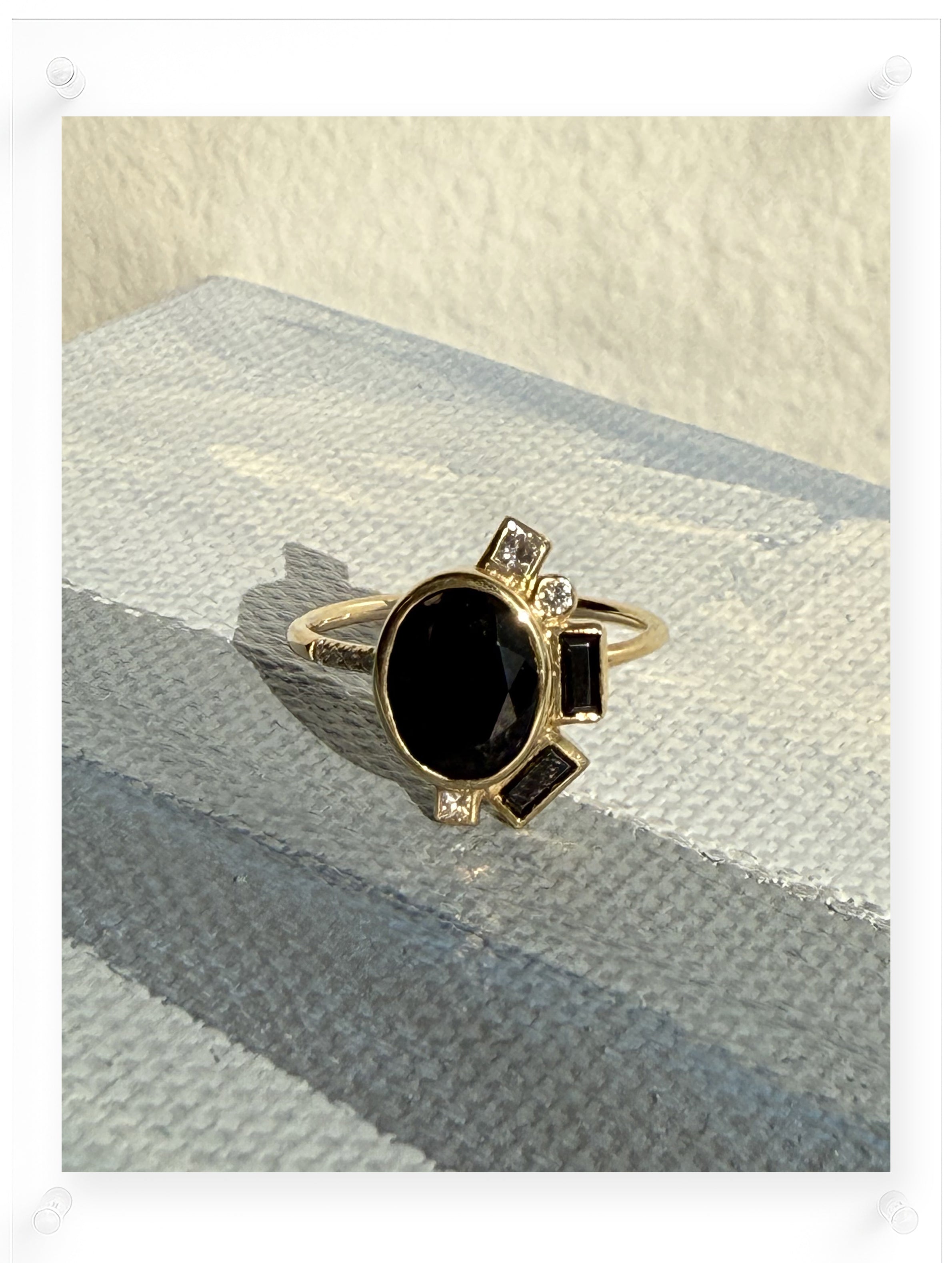 Bauhaus Sophisticated Black Onyx Ring