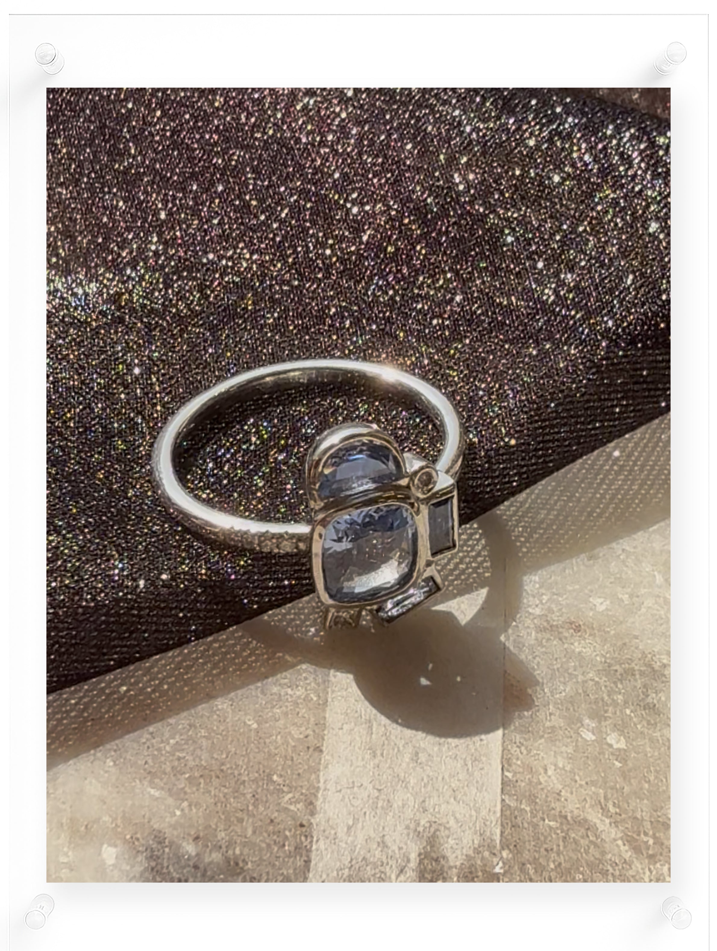 Bauhaus Glow Blue Sapphire Ring