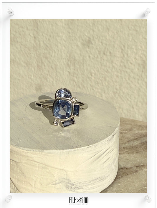 Bauhaus Glow Blue Sapphire Ring