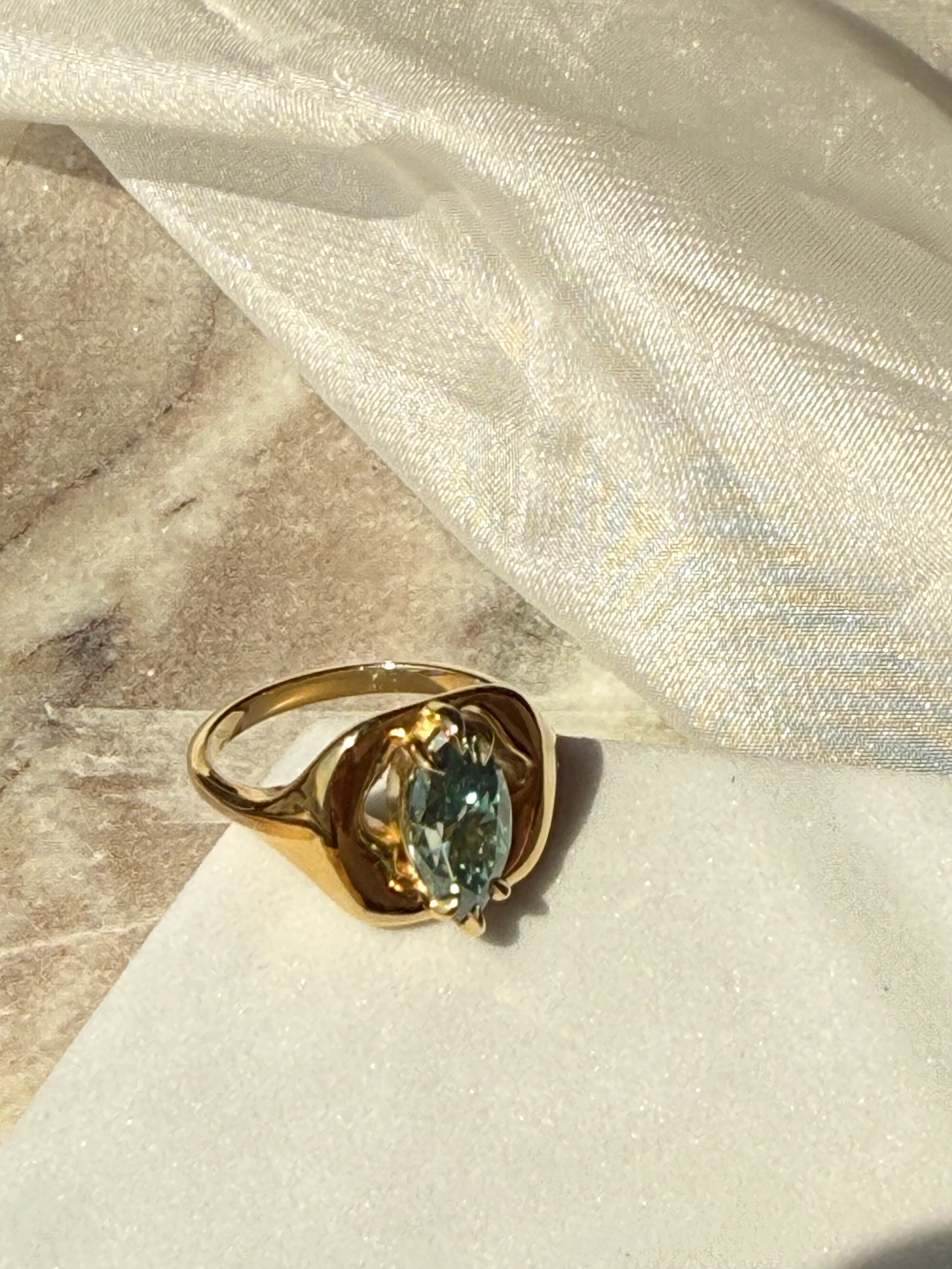Soulgaze Teal Moissanite Ring