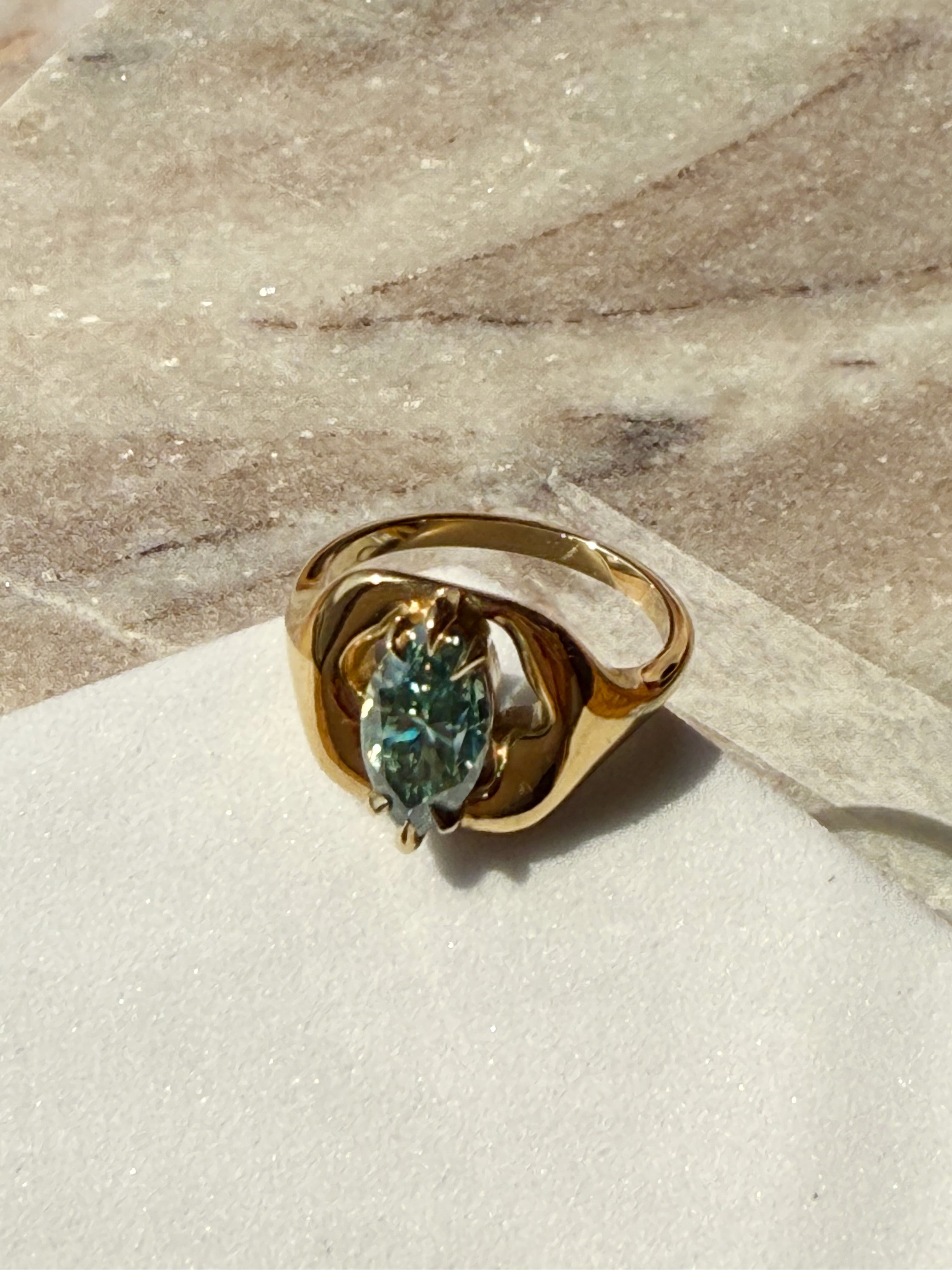Soulgaze Teal Moissanite Ring