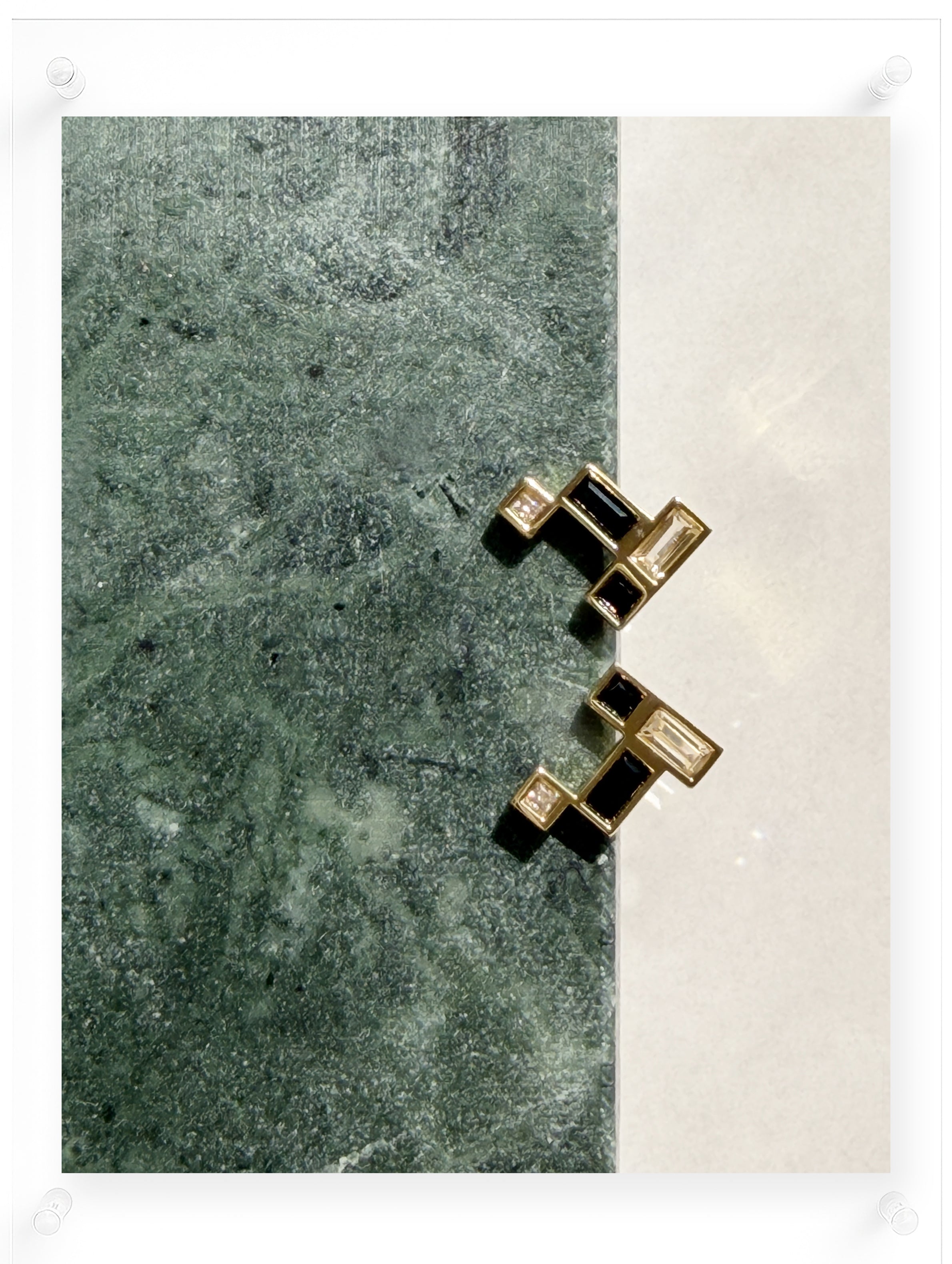 Gentle Mind Onyx Earring - 18k Plated Gold (Pair)