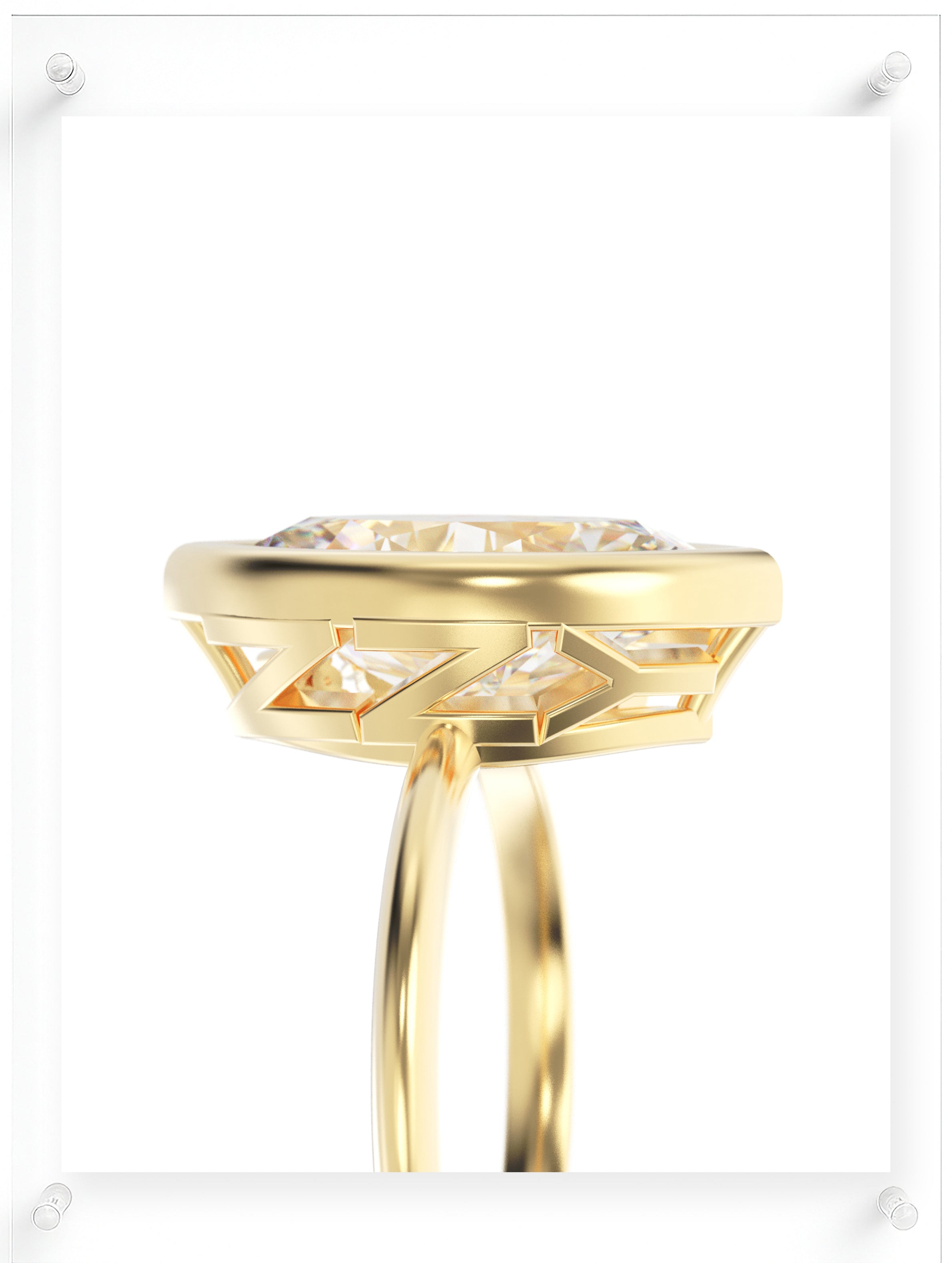 YNB Marquise Diamond & Moissanite Bezel Ring