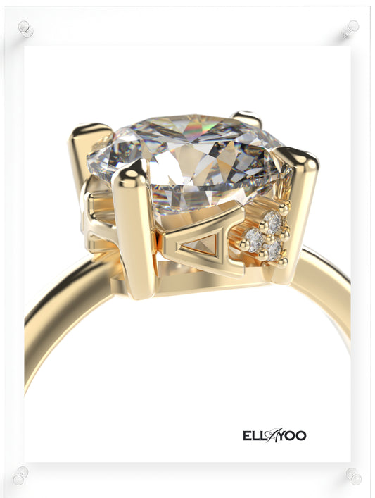 YNB Round Diamond & Moissanite Ring