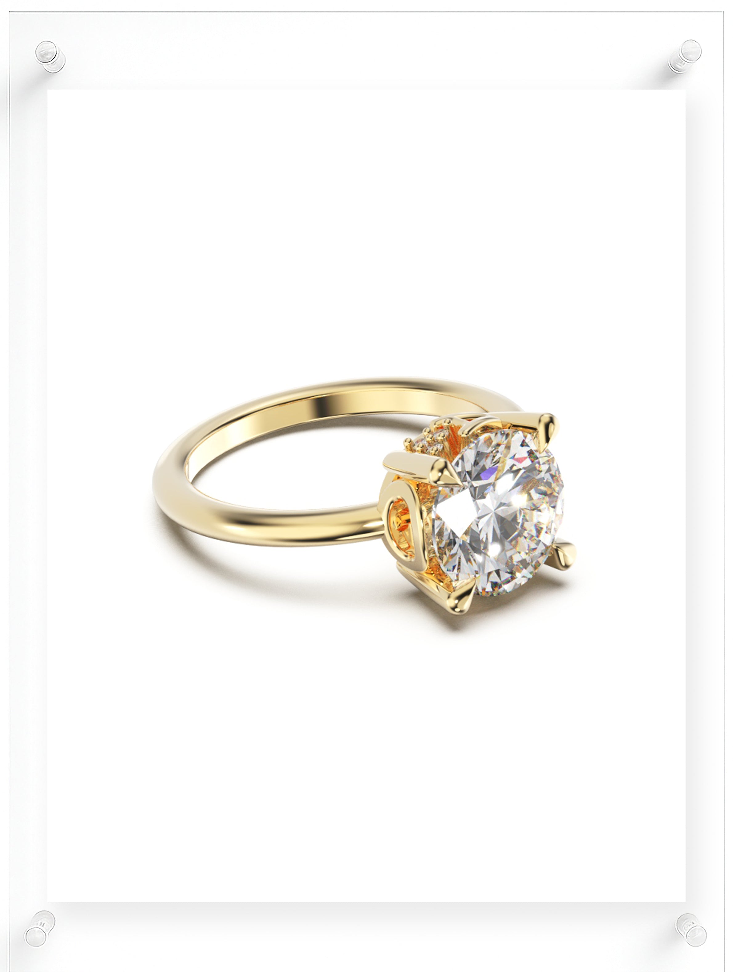 YNB Round Diamond & Moissanite Ring
