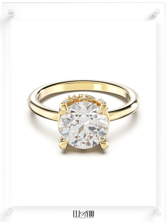 YNB Round Diamond & Moissanite Ring