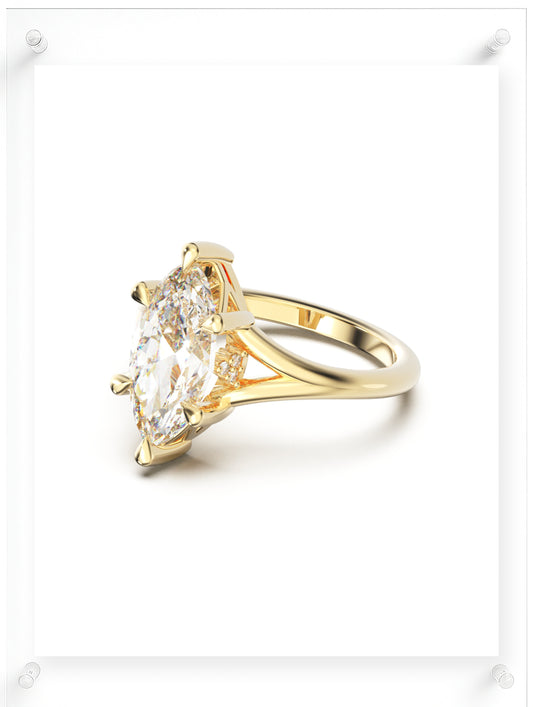 YNB Marquise Diamond & Moissanite Ring
