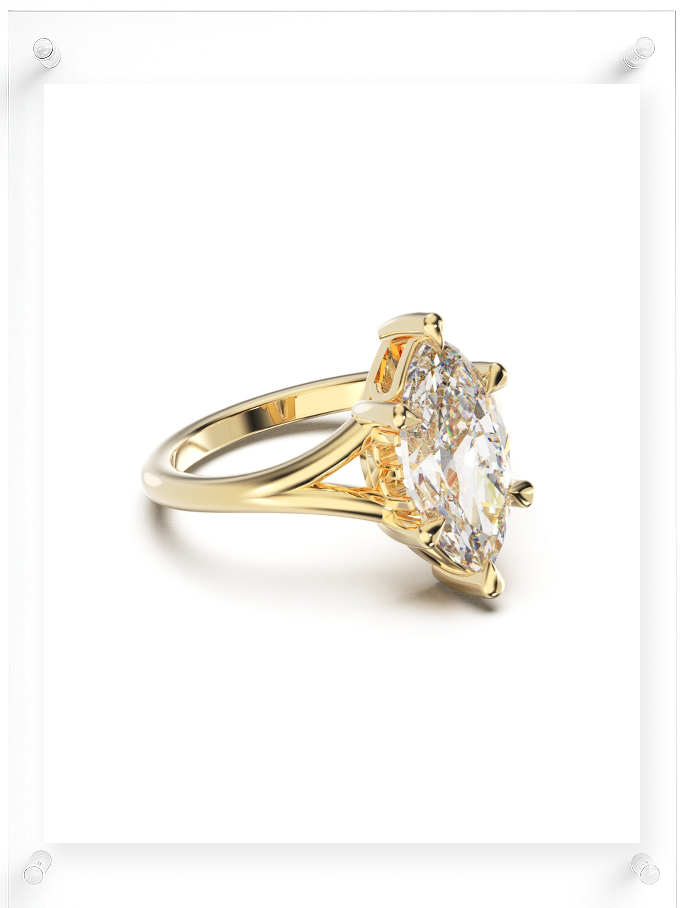 YNB Marquise Diamond & Moissanite Ring
