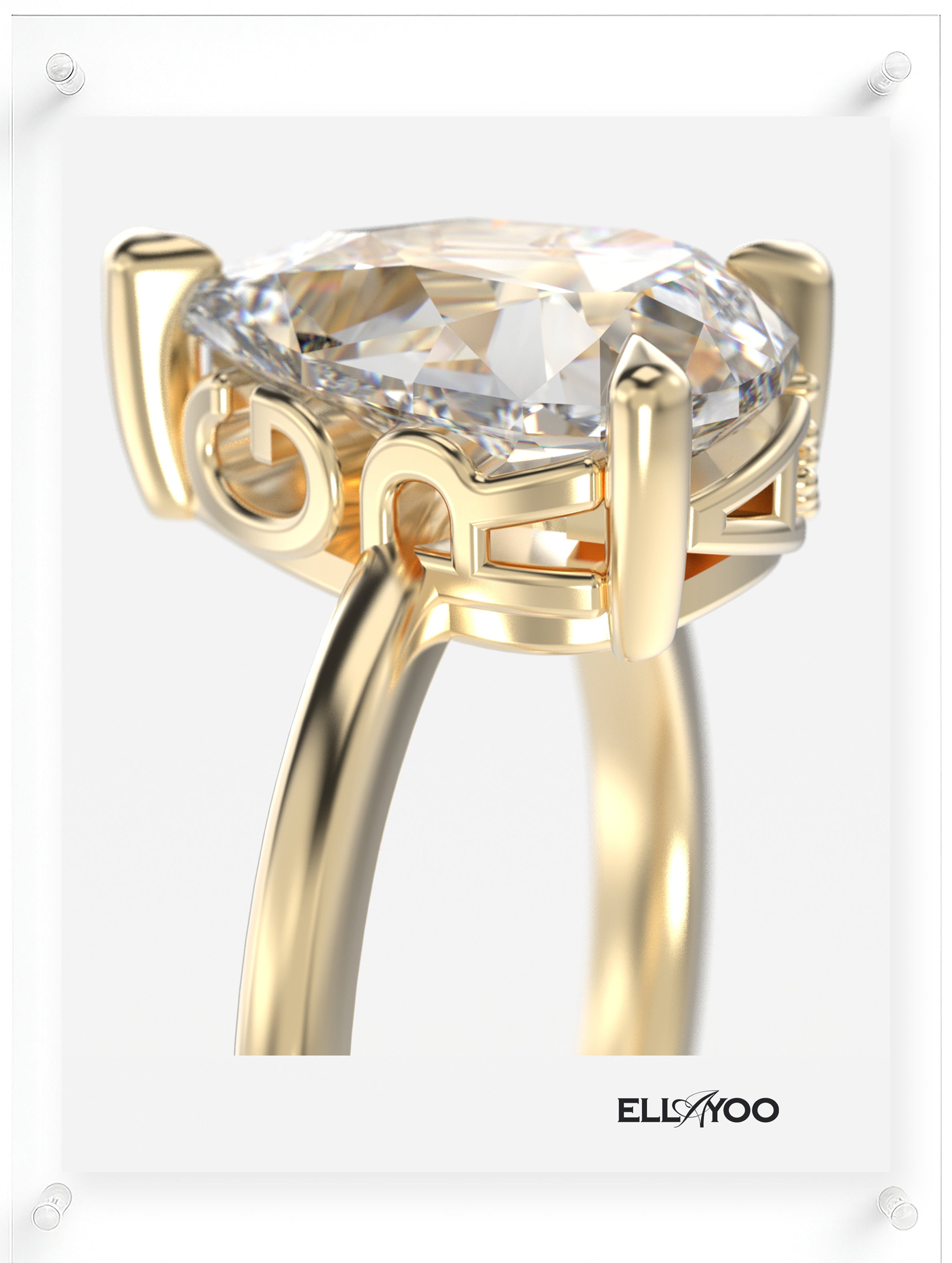 YNB Pear Diamond & Moissanite Ring