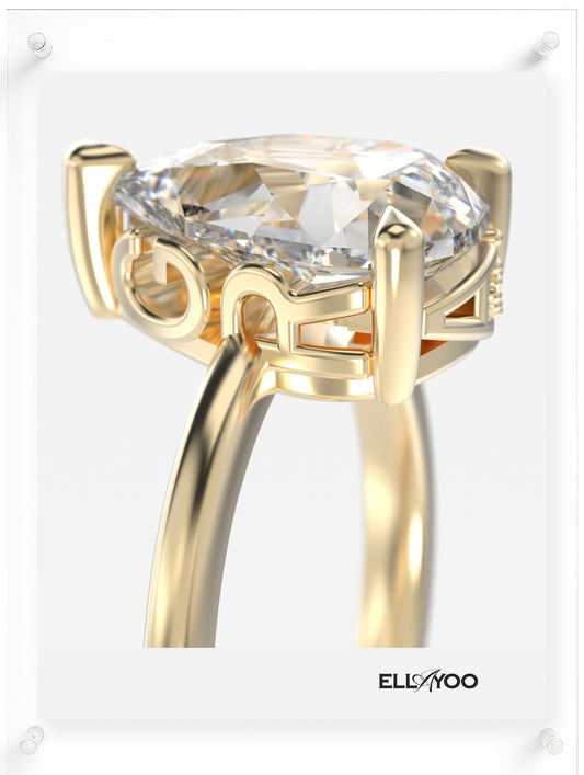 YNB Pear Diamond & Moissanite Ring