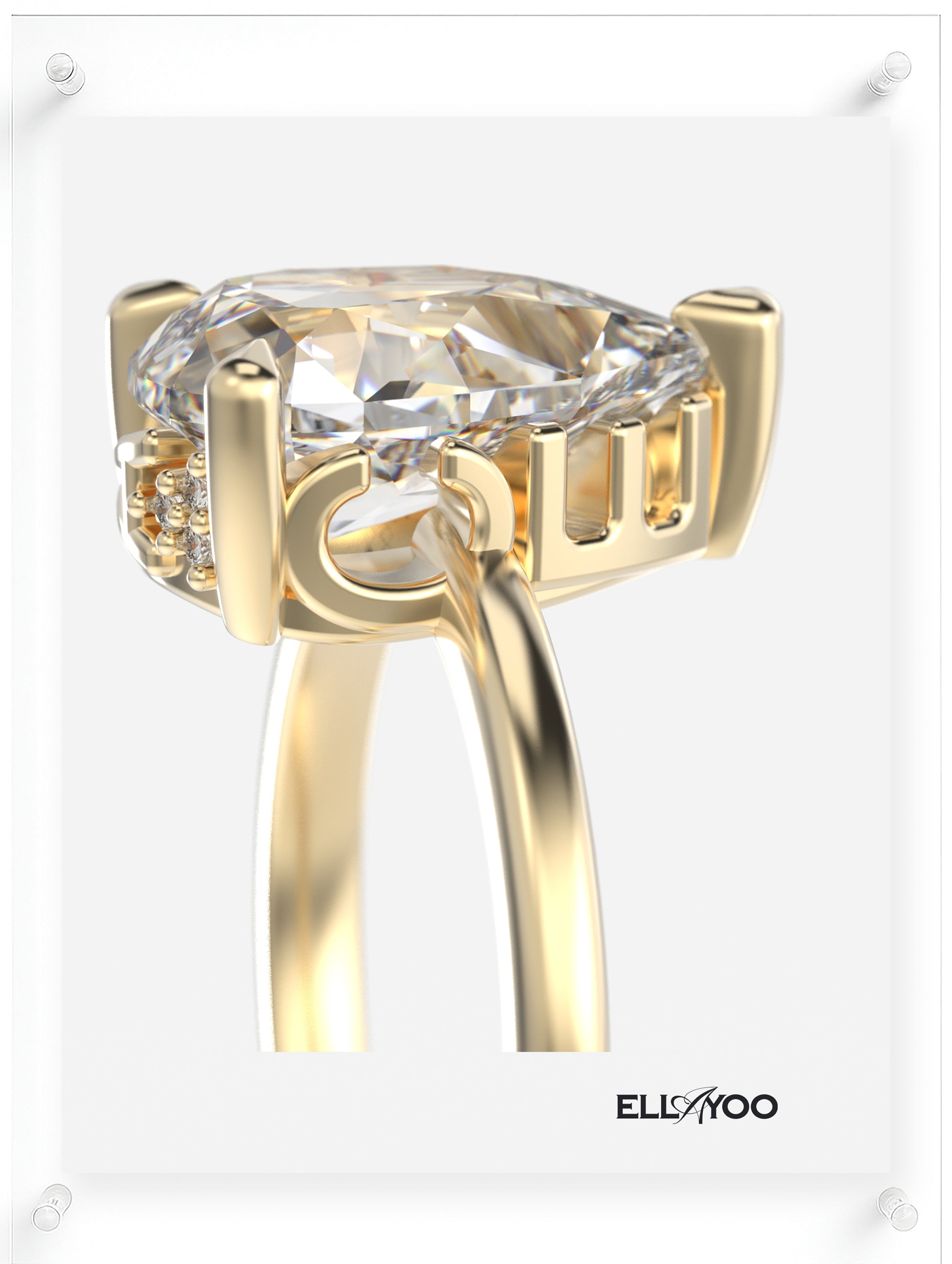 YNB Pear Diamond & Moissanite Ring