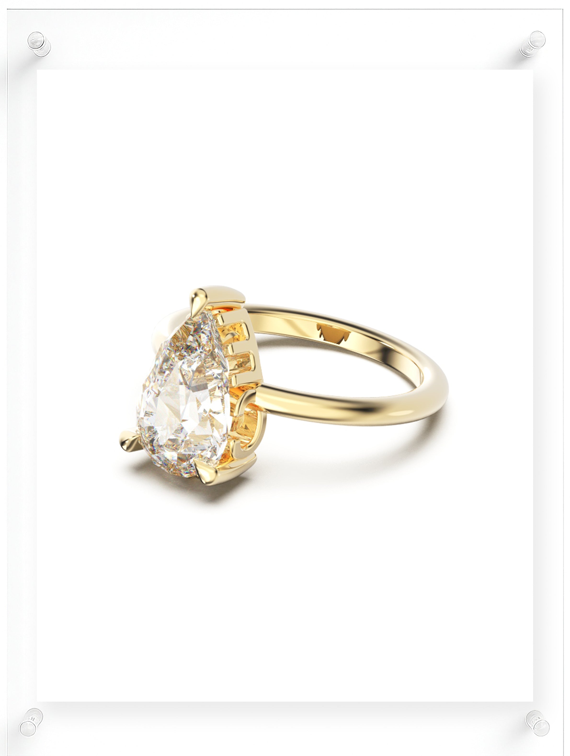 YNB Pear Diamond & Moissanite Ring
