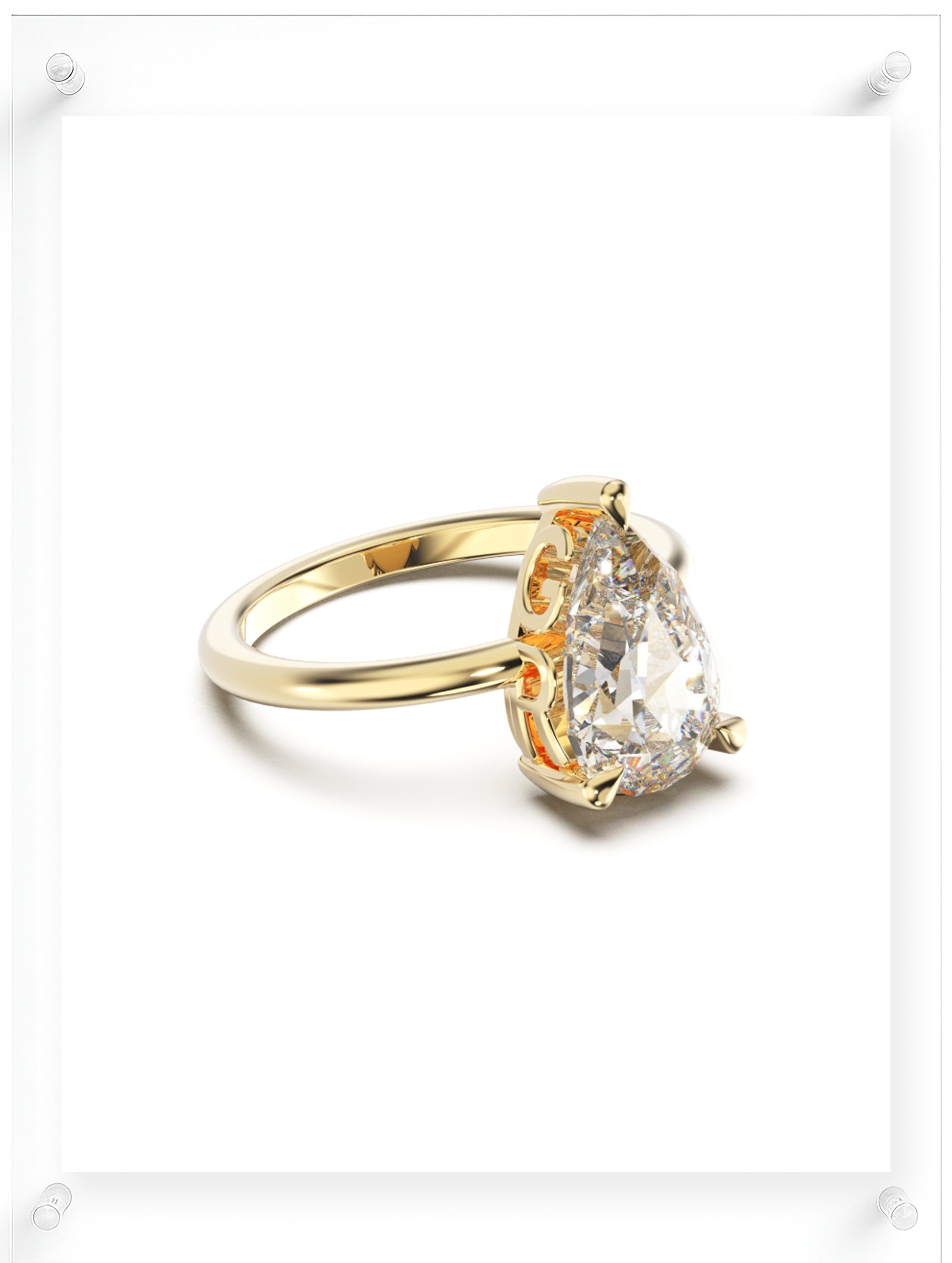 YNB Pear Diamond & Moissanite Ring