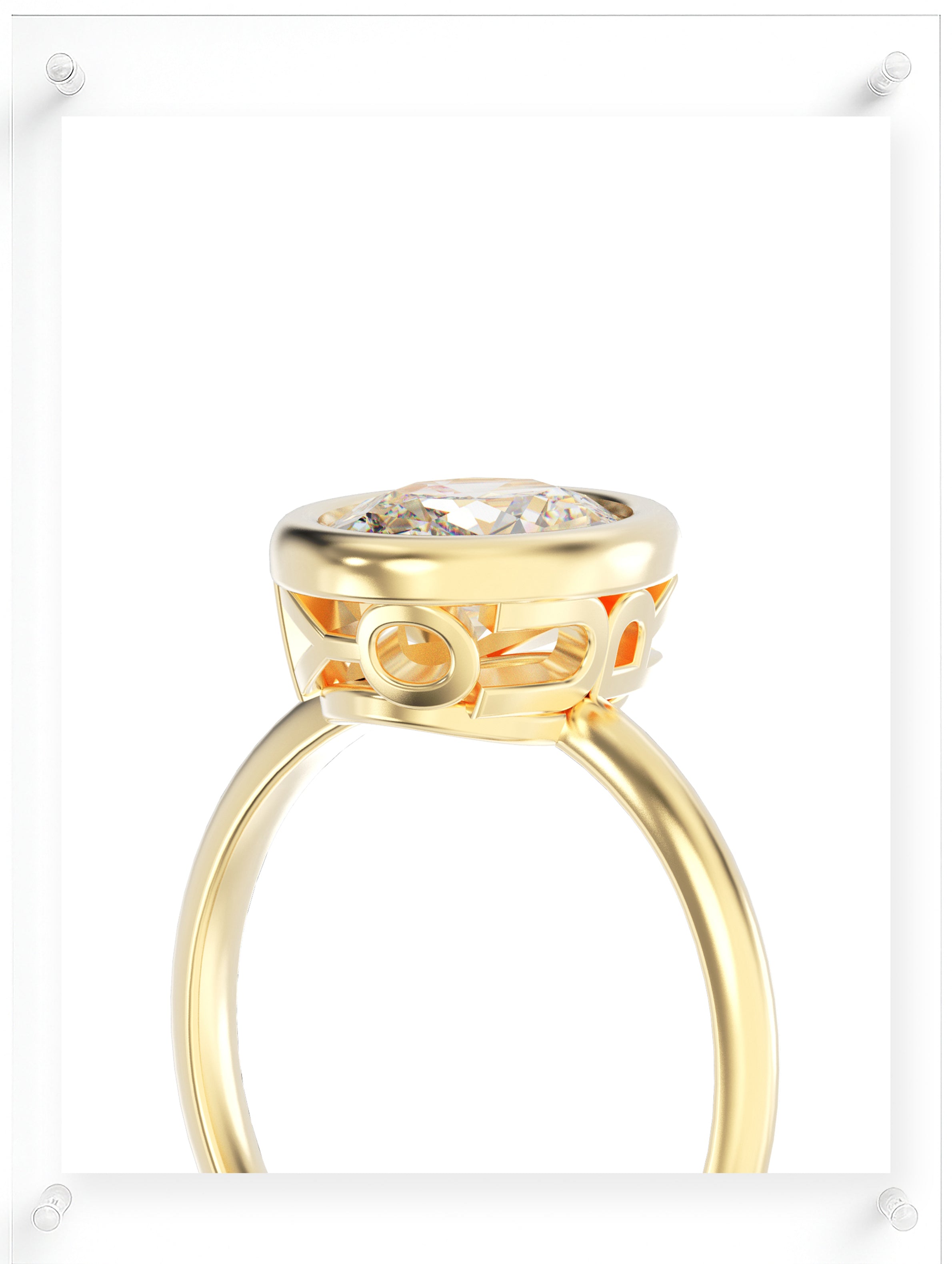 YNB Oval Diamond & Moissanite Bezel Ring