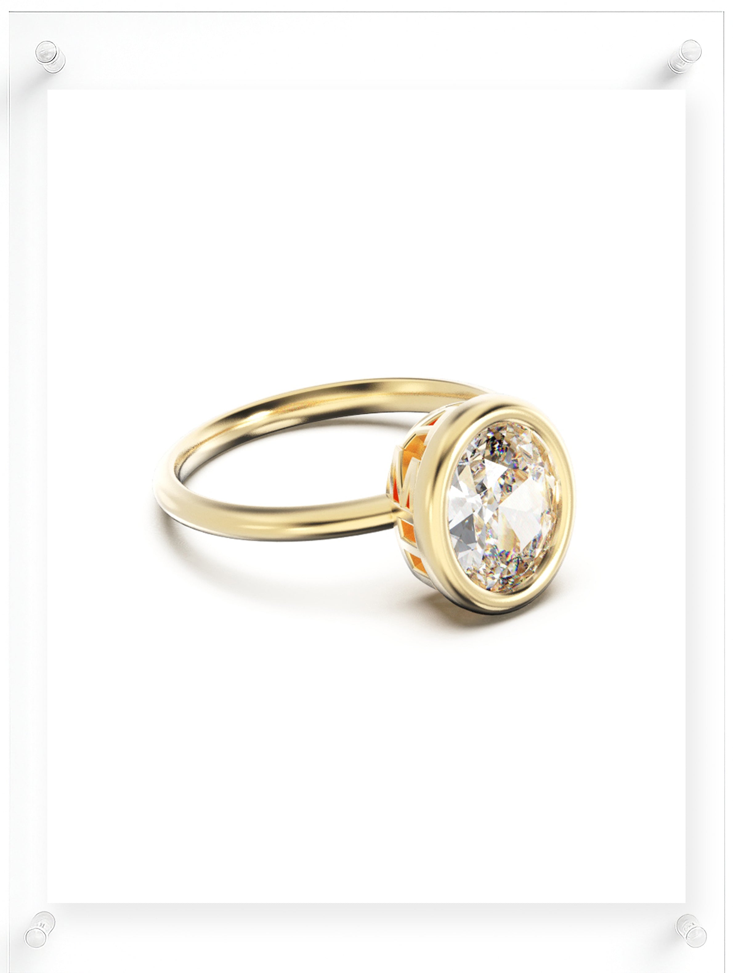 YNB Oval Diamond & Moissanite Bezel Ring