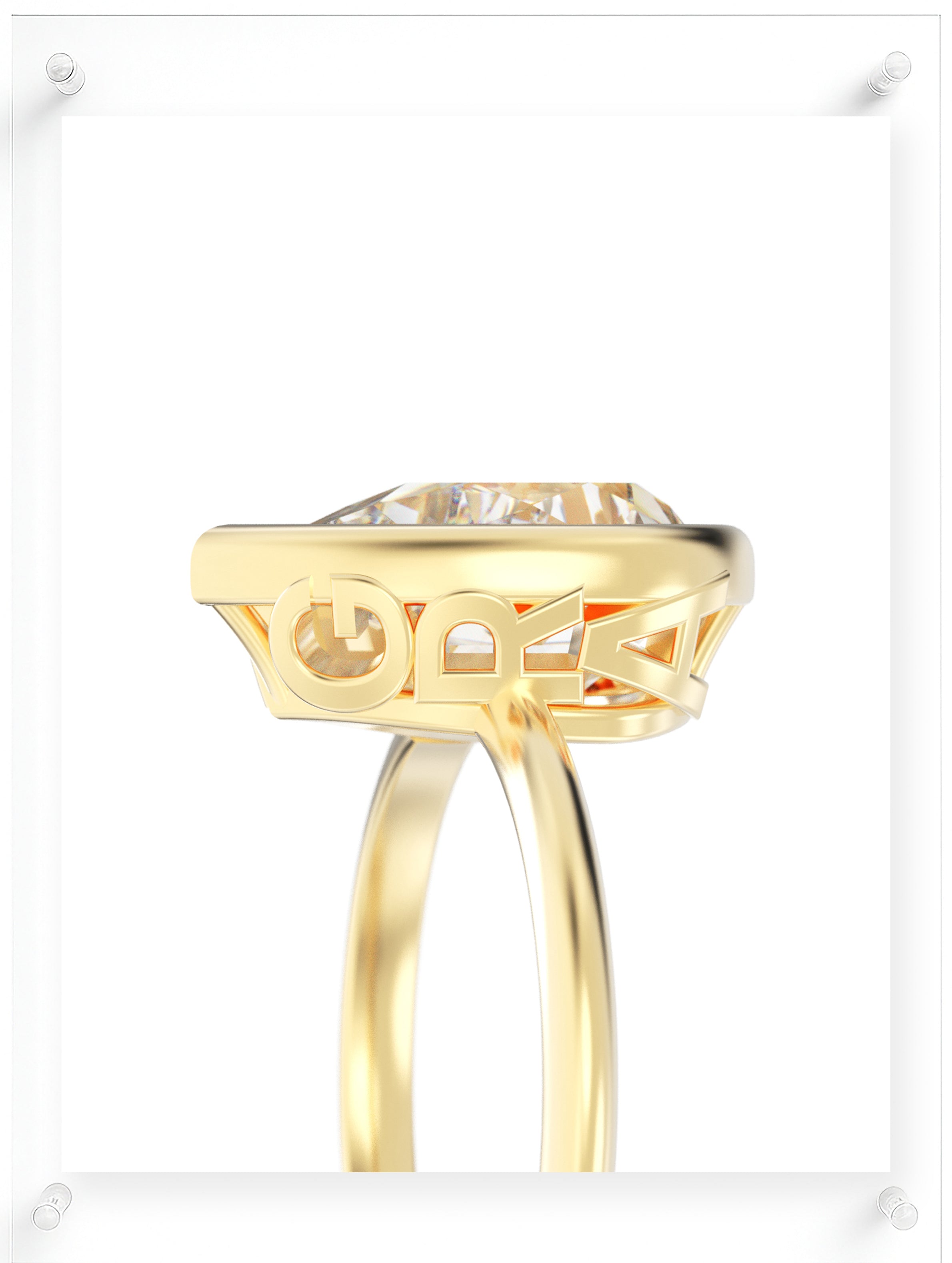 YNB Pear Diamond & Moissanite Bezel Ring