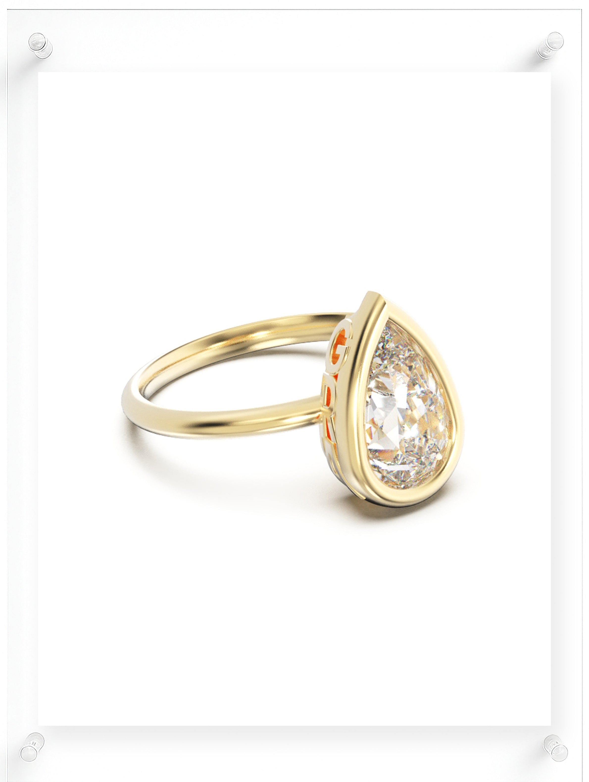 YNB Pear Diamond & Moissanite Bezel Ring