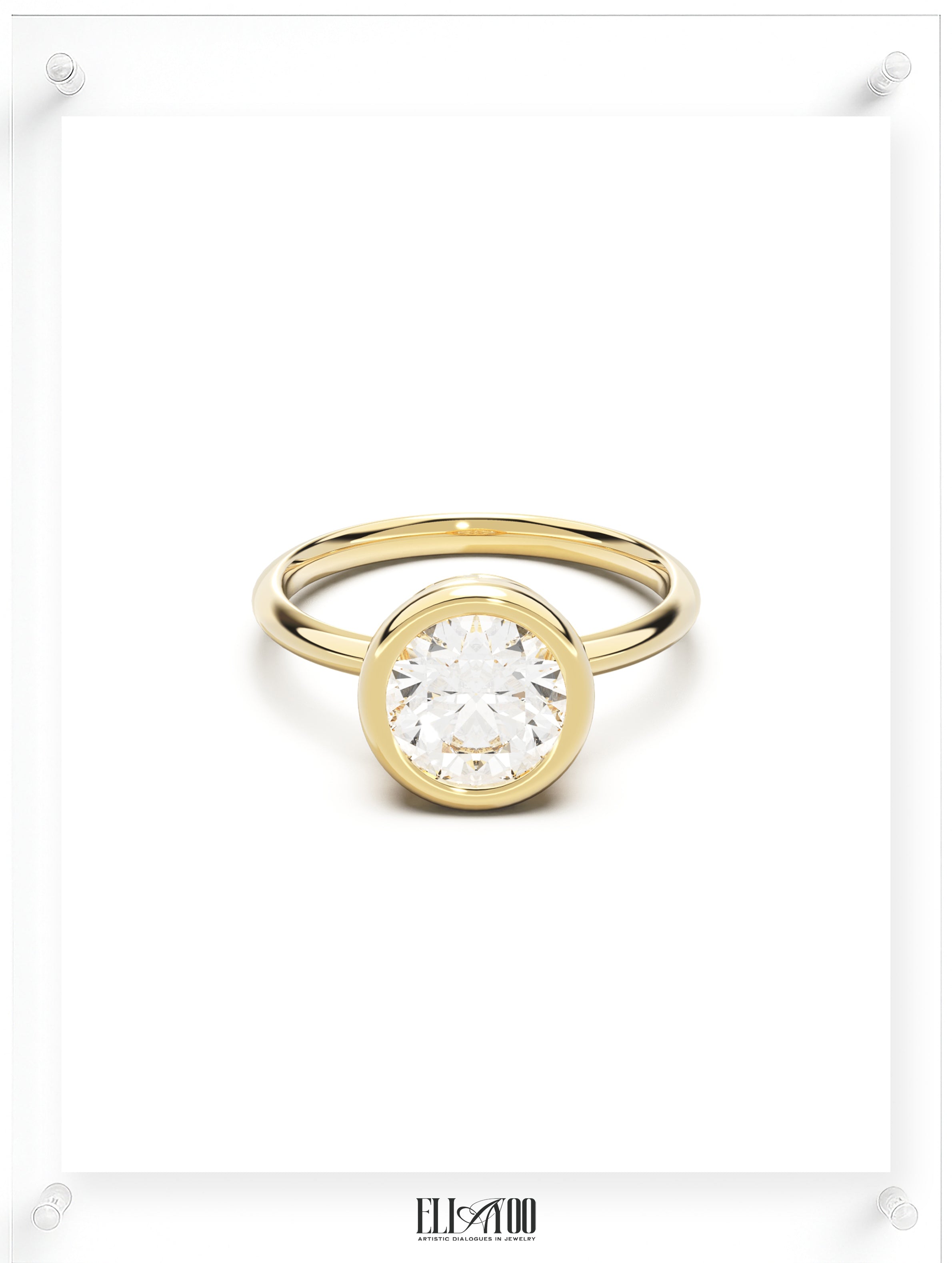 Round Diamond Ring with bezel setting