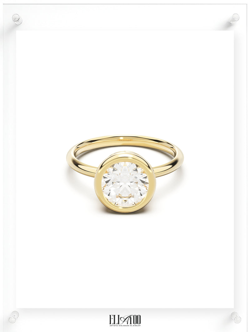 Round Diamond Ring with bezel setting