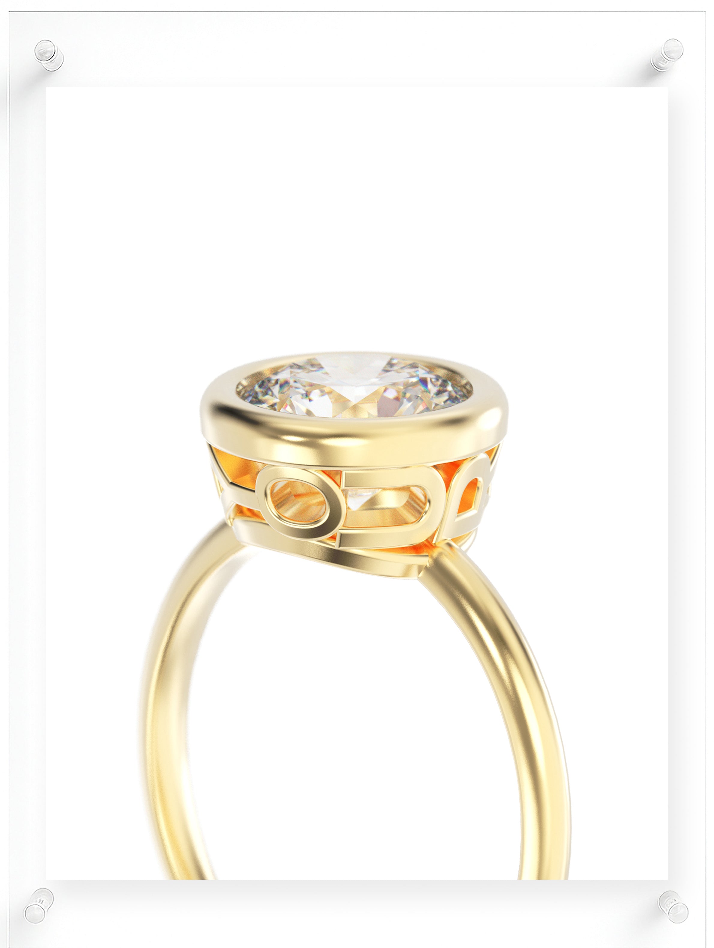 YNB Round Diamond & Moissanite Bezel Ring