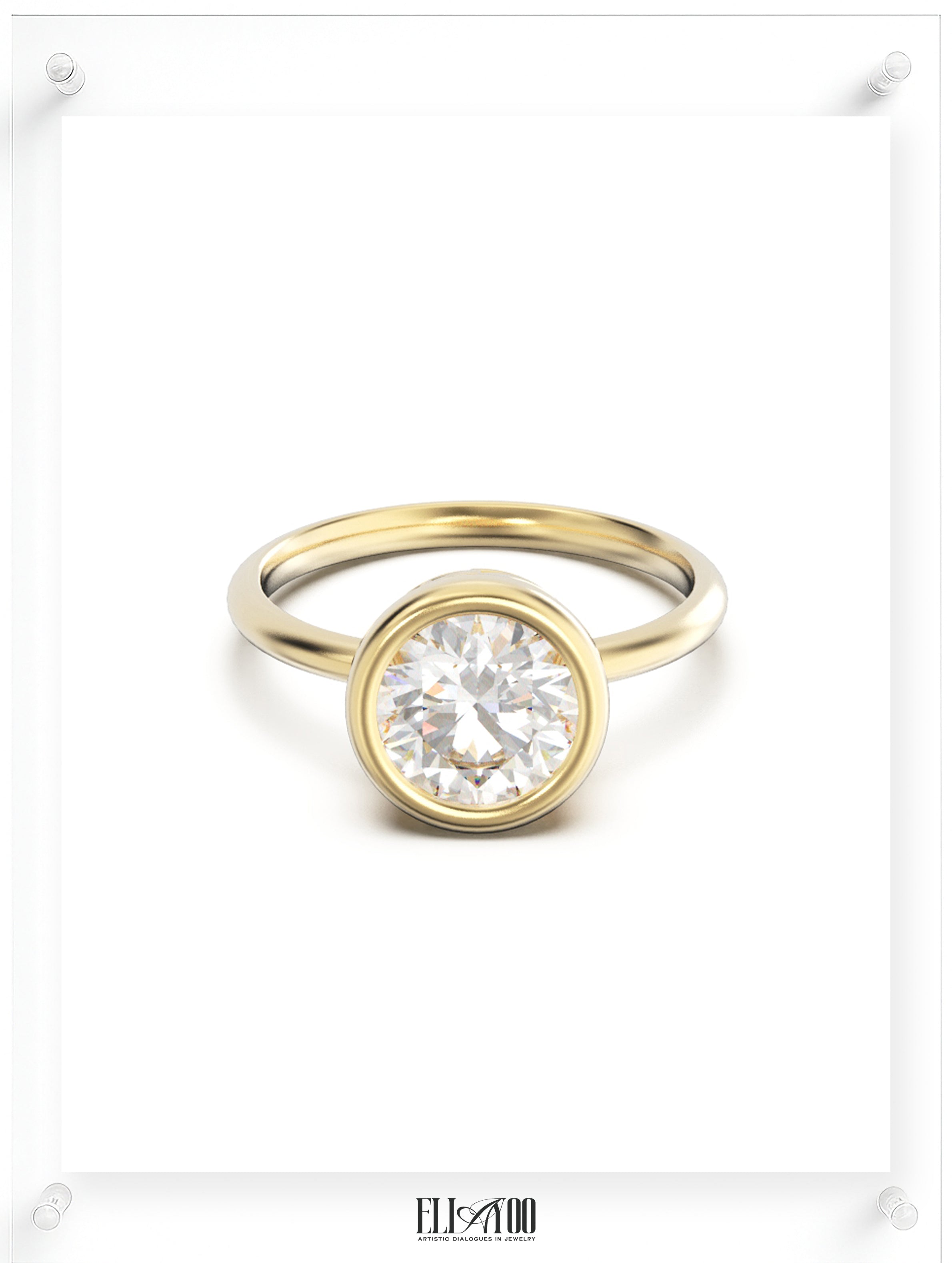 YNB Round Diamond & Moissanite Bezel Ring