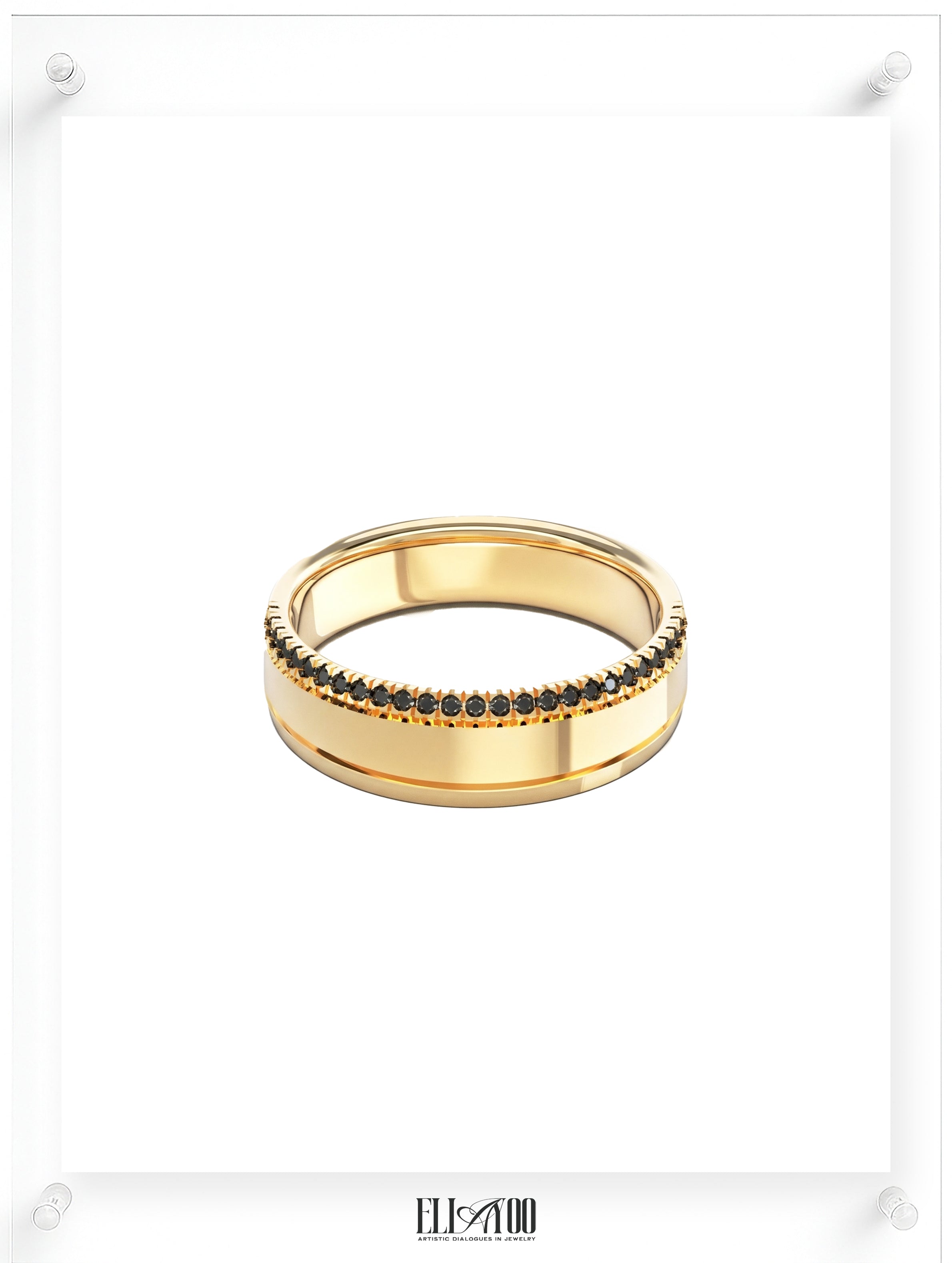 Men's Noir Black Diamond Wedding Band