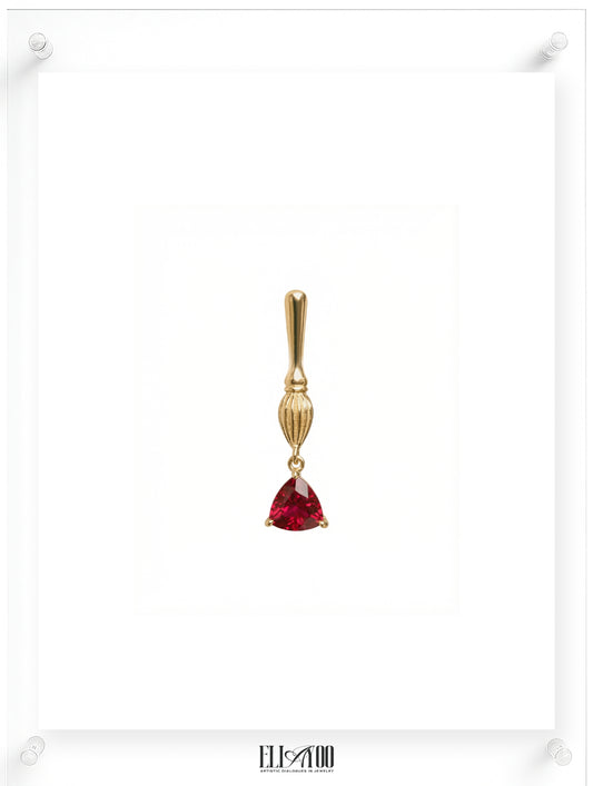 Atelier Brush Ruby Earring - 14k Yellow Gold (Single)