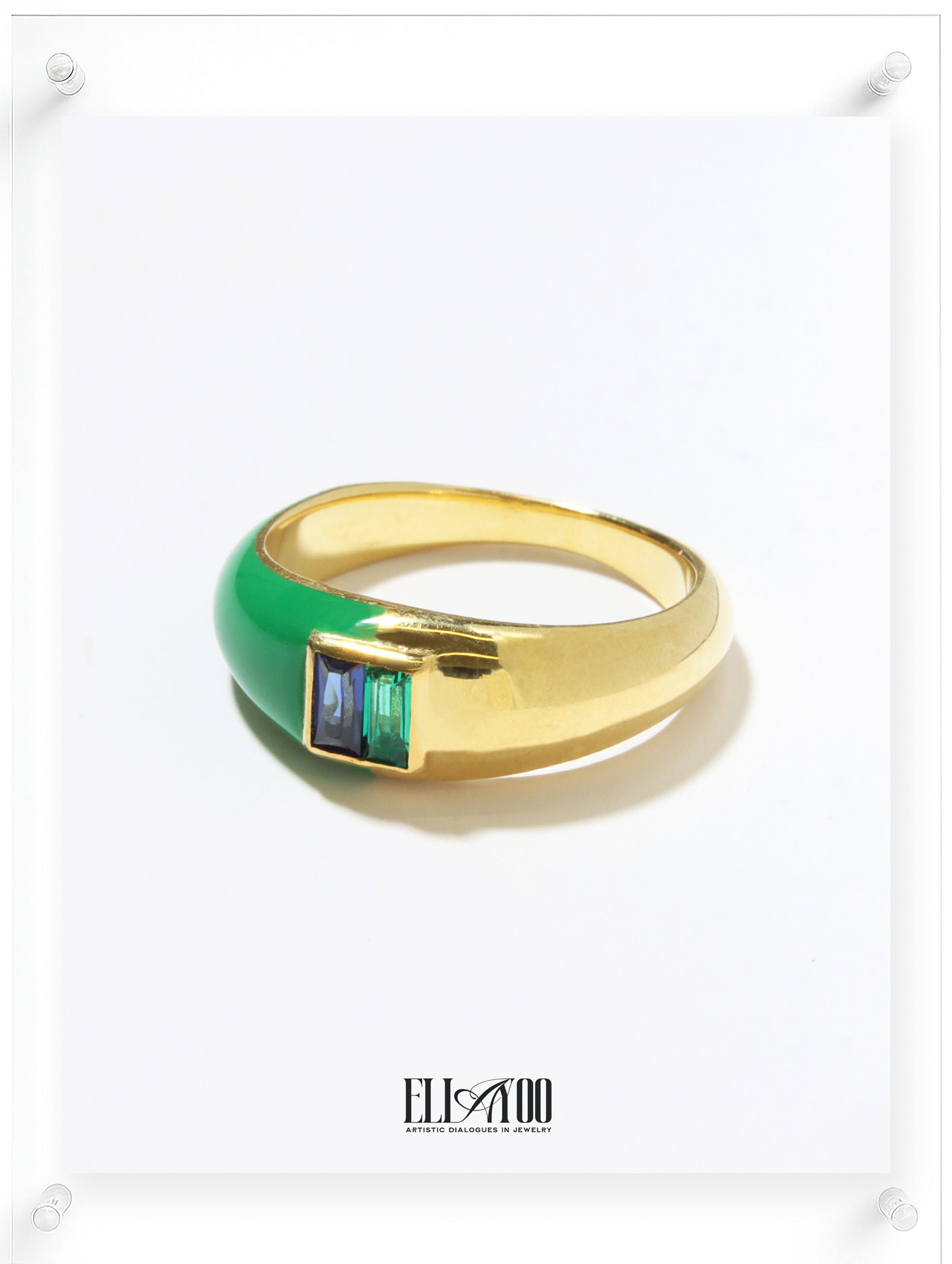 Anillo azul verde eclipse