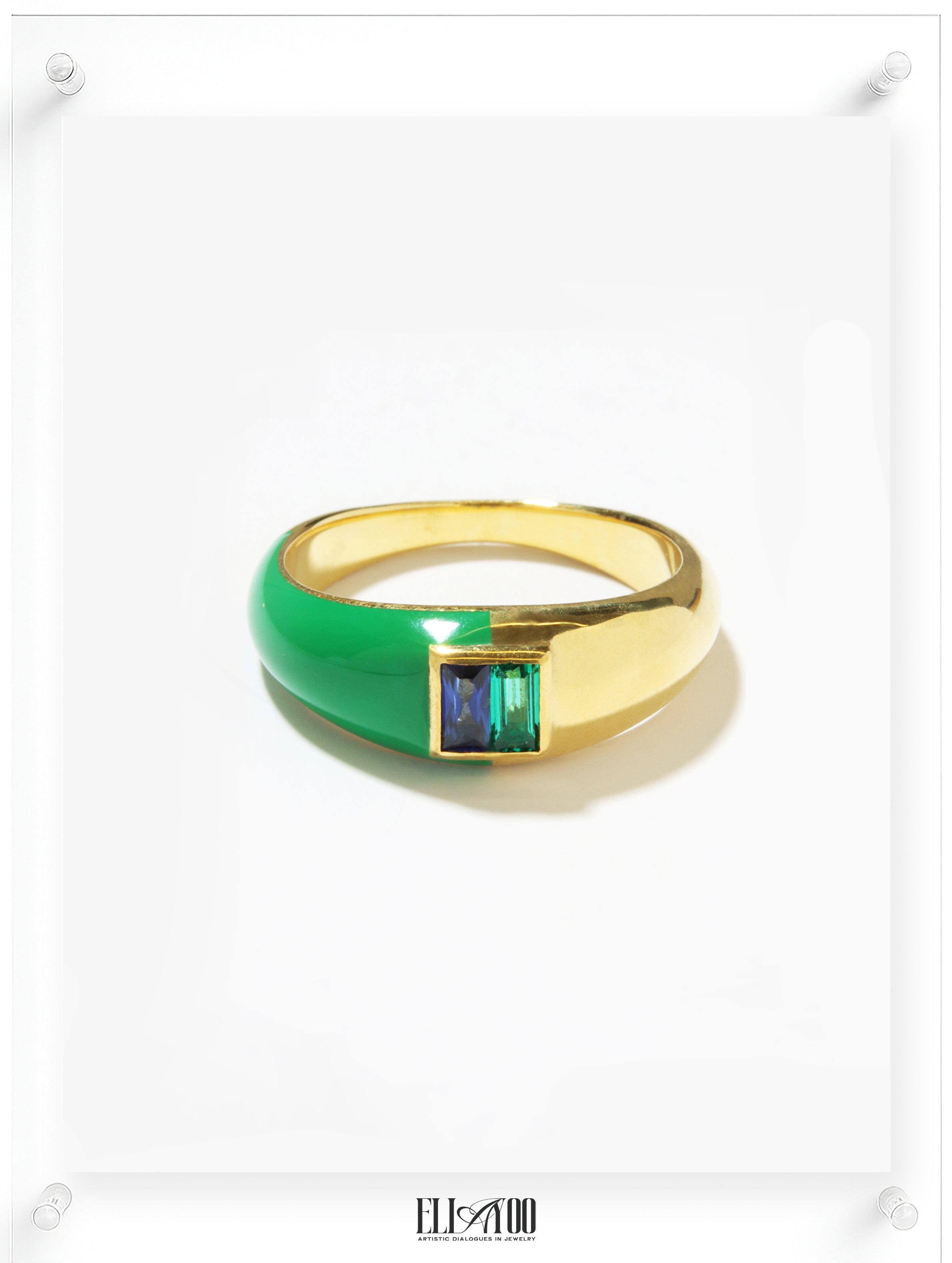 Anillo azul verde eclipse