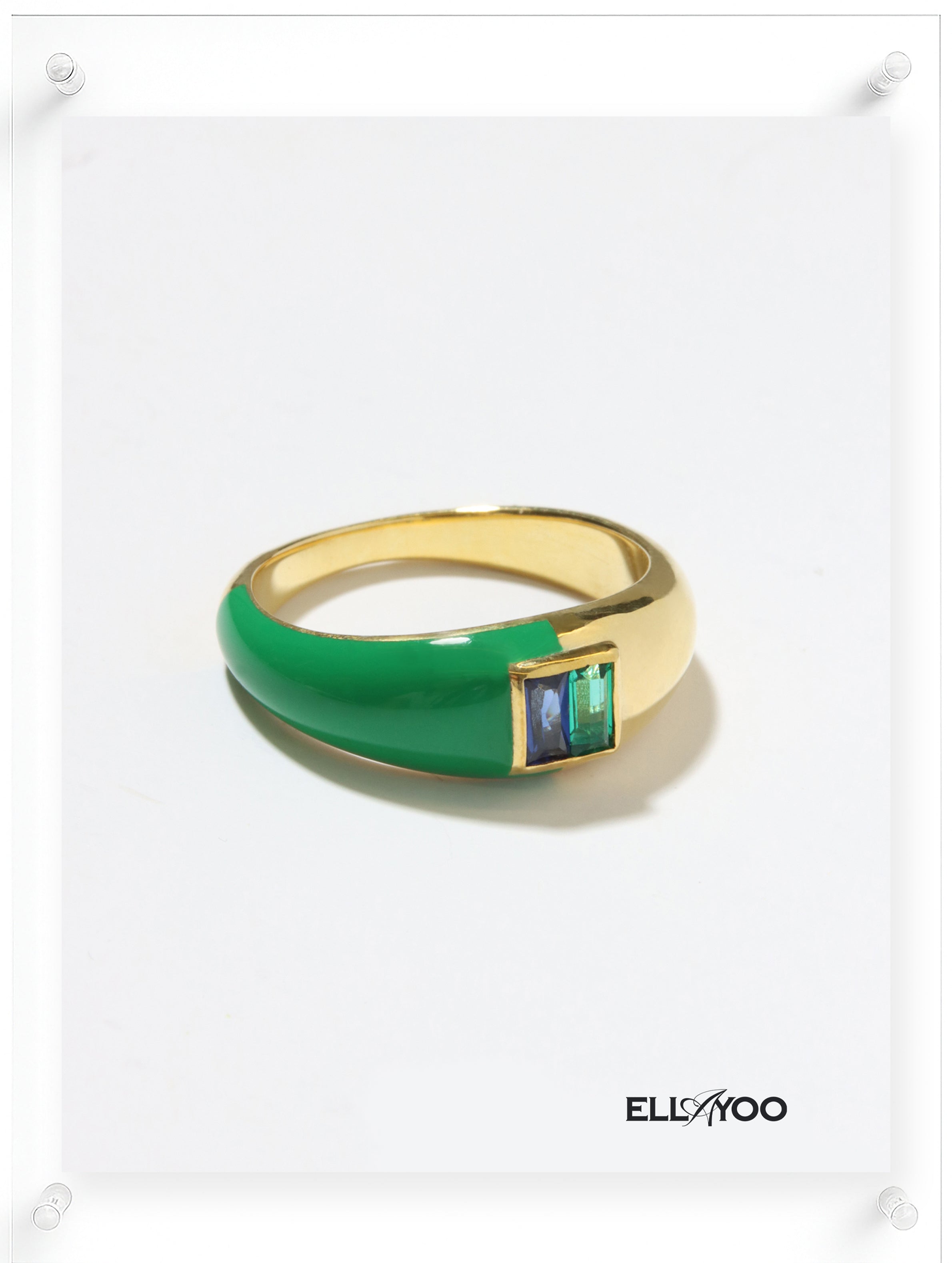 Anillo azul verde eclipse