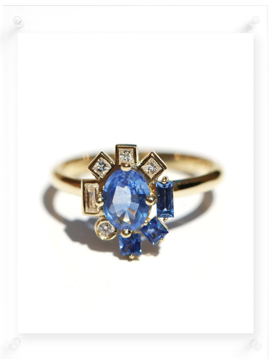 Bauhaus Fleur Sapphire Ring