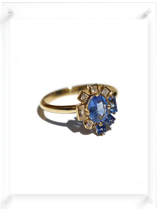 Bauhaus Fleur Sapphire Ring