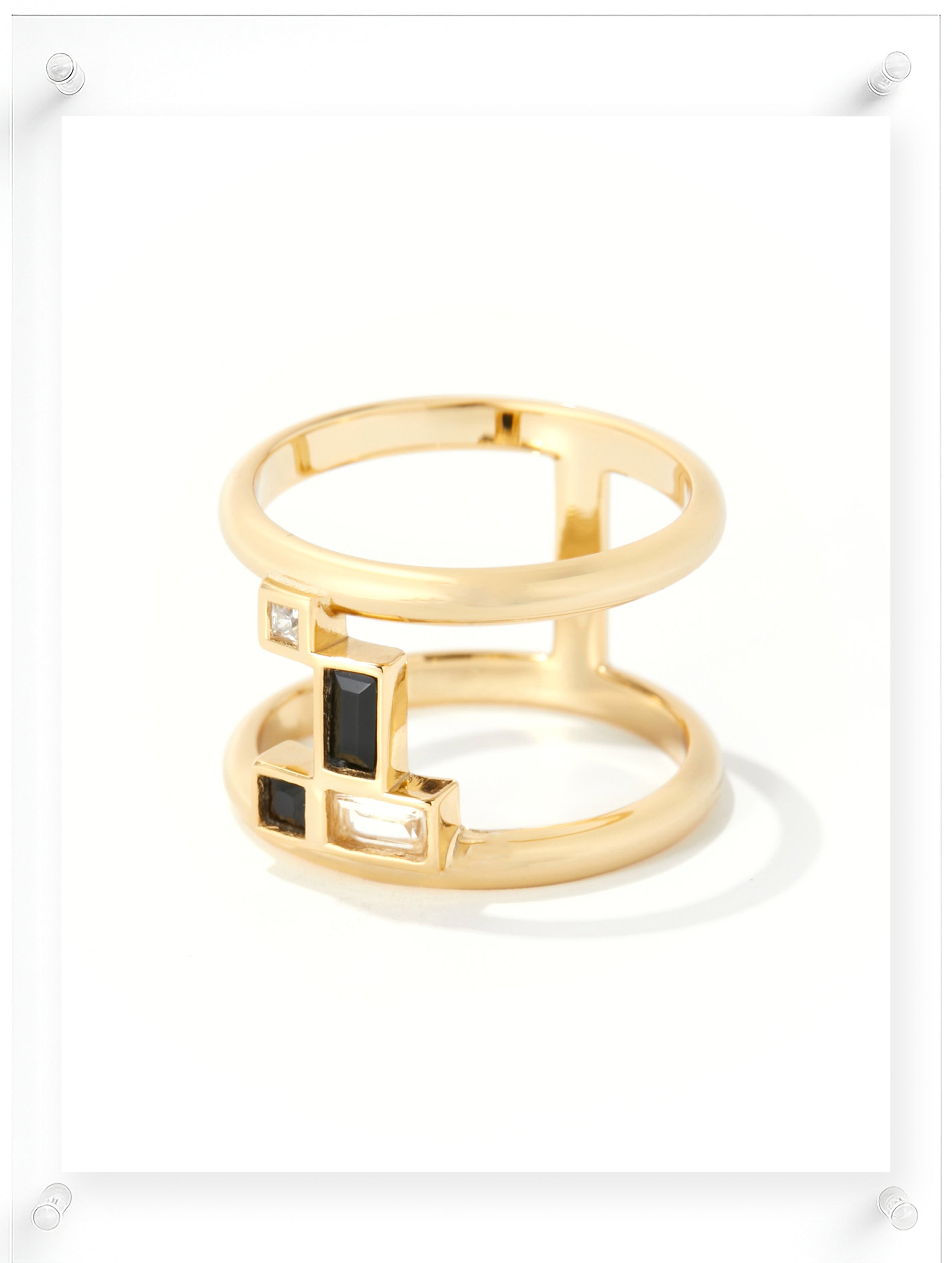 Gentle Mind Black Onyx Ring - 14k Plated Gold